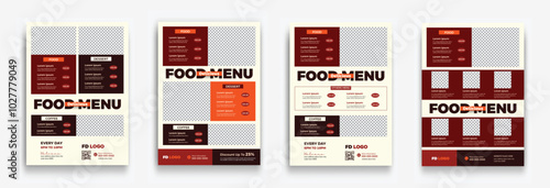 Set of Food menu and restaurant flyer design template