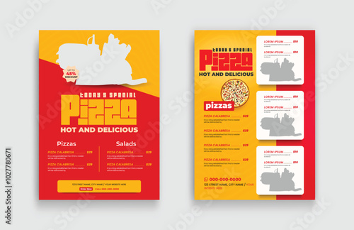 Advertising food poster flyer design templet collection