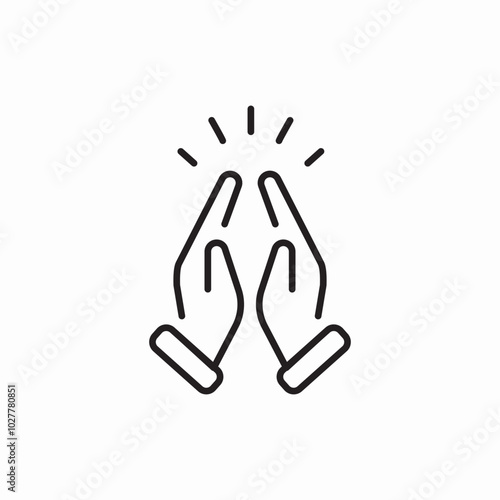 hands in prayer icon sign vector