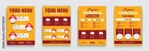 Food menu and restaurant flyer design template. food menu for fast food, cafe, and restaurant promotion flyer