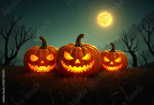 halloween background with pumpkins