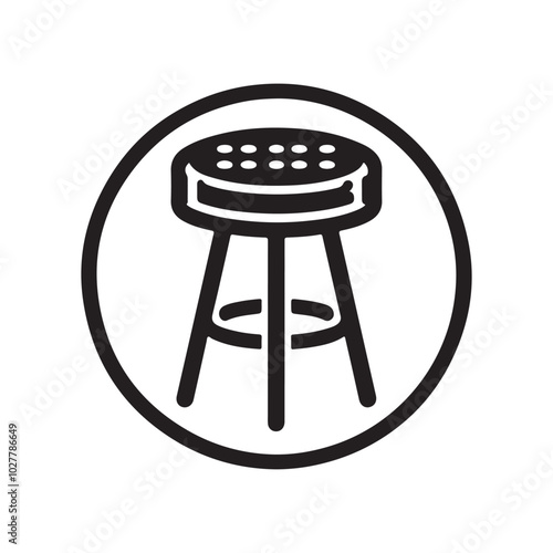 Bar Stool Silhouette Vector Illustration: Premium Graphics for Designers