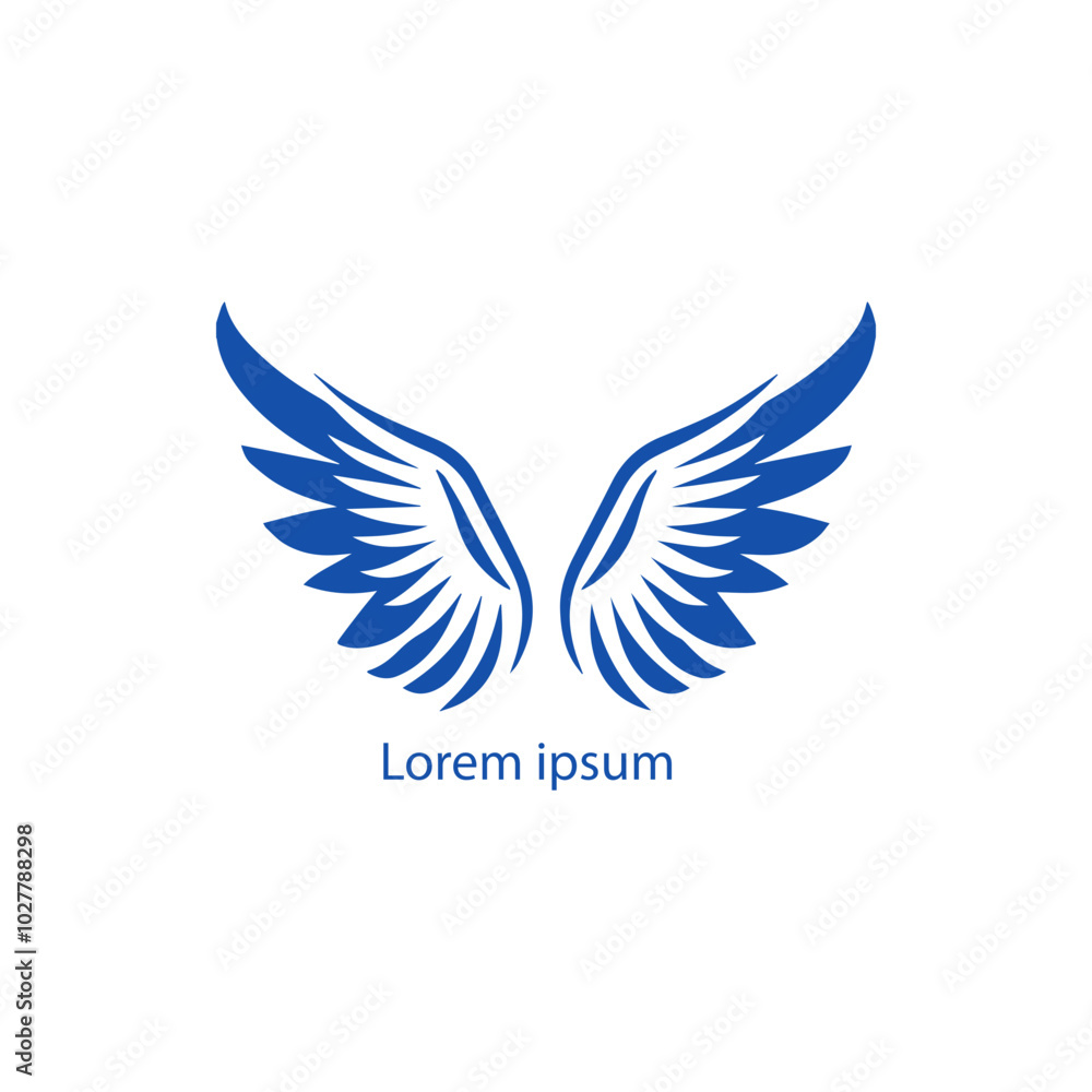 Obraz premium Set of black wings icons. Wings badges. Collection wings badges. Vector illustration, Abstract golden wings on black background,