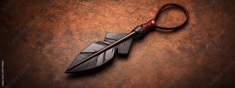 Handmade Wooden Feather Pendant with Leather Cord Handmade Wooden Feather Pendant with Leather Cord
