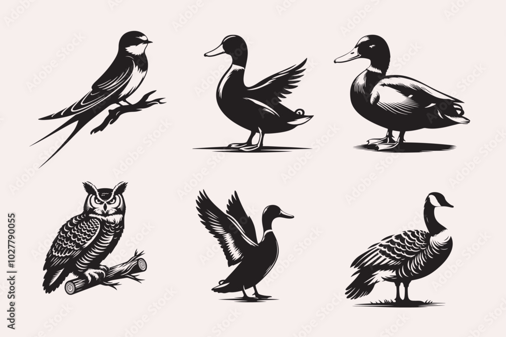 Creative Bird line art Vector Art Illustration Creative Bird line art Vector Art Illustration