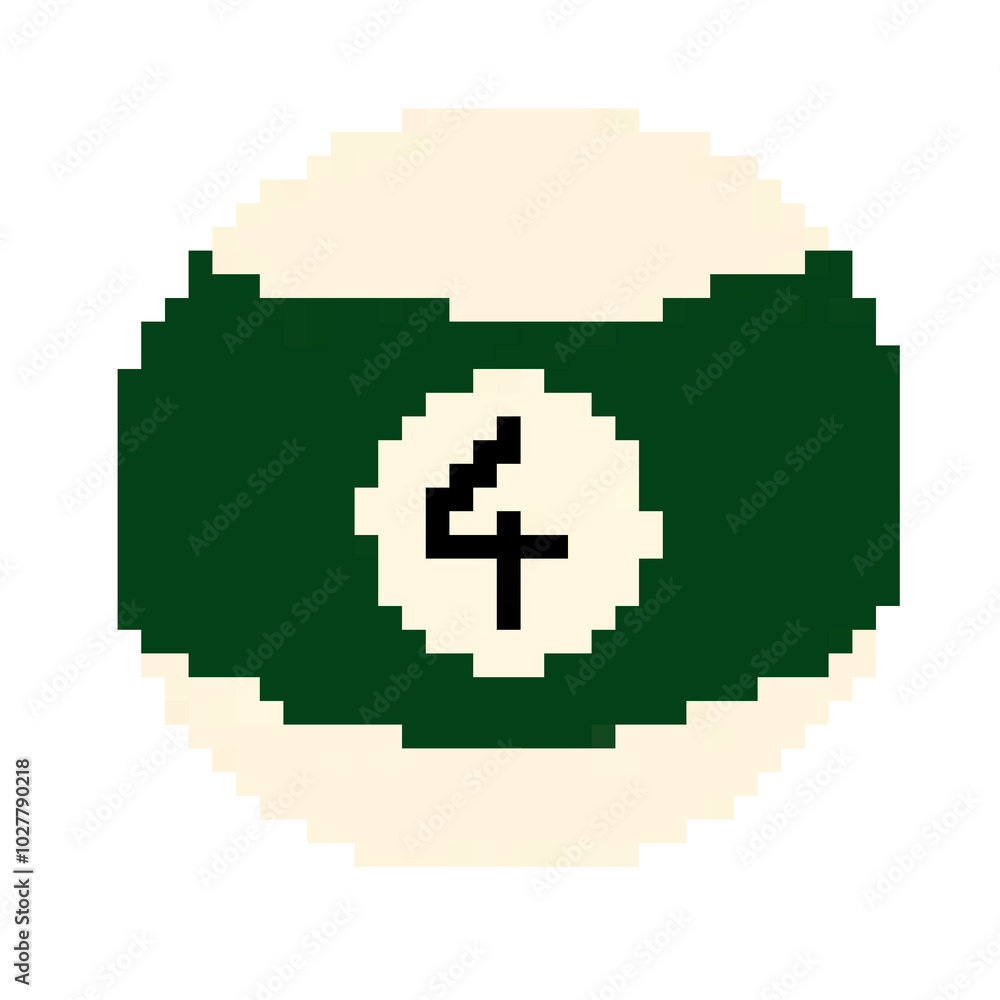 Obraz premium Pixel art billiard ball