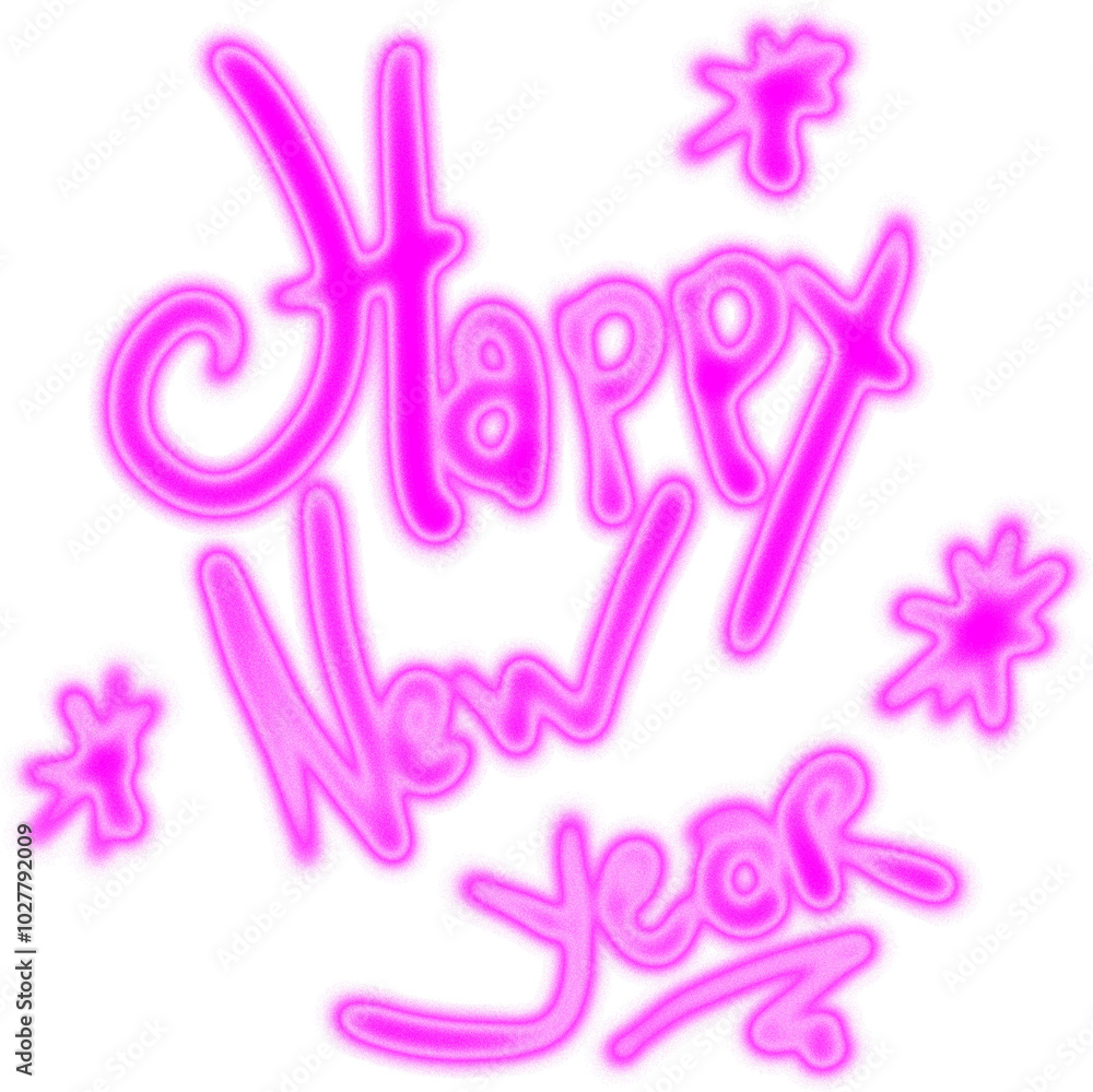 Happy new year greeting with red neon light effect Happy new year greeting with red neon light effect