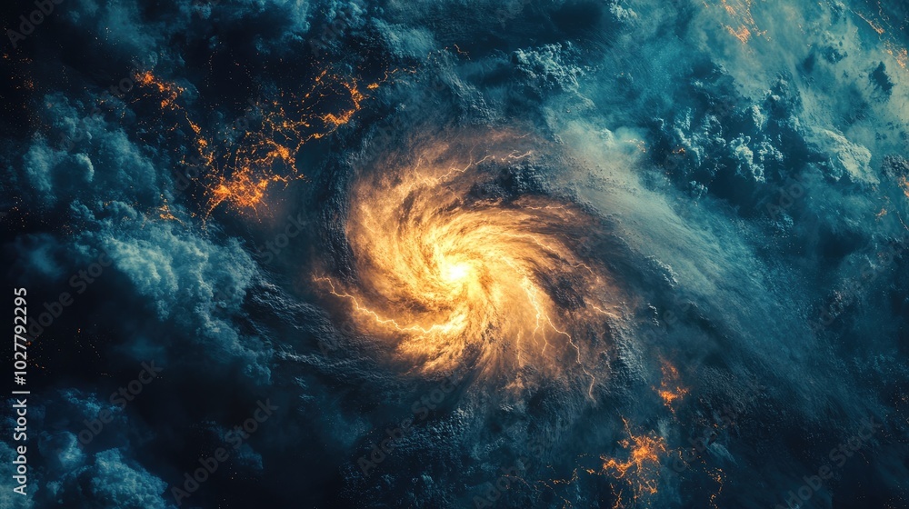 Satellite image of a tropical storm - hurricane or cyclone or typhoon. Climate change concept. Satellite image of a tropical storm - hurricane or cyclone or typhoon. Climate change concept.