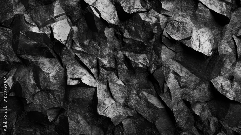 Abstract Black and White Cracked Rock Wall Texture Abstract Black and White Cracked Rock Wall Texture