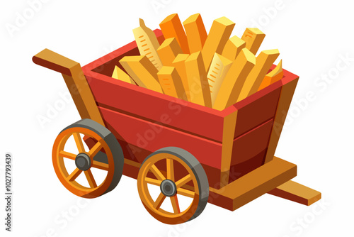French fries in a miniature wooden barrel overflowing with crispy goodness