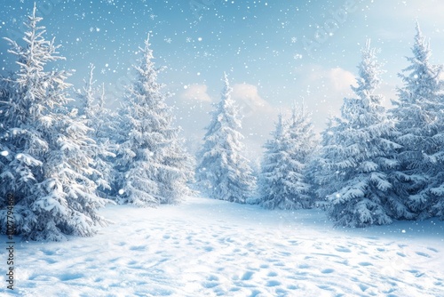 Wallpaper Mural Snowy winter season background  Torontodigital.ca