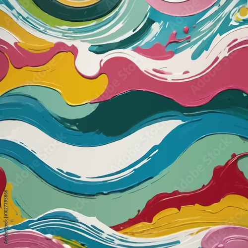 acrylic paint 3d wave pattern