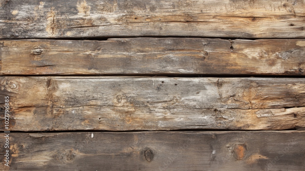 Naklejka premium Weathered Rustic Wooden Plank Wall Texture