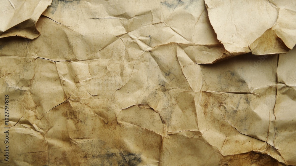 Crumpled and Stained Brown Paper Texture Crumpled and Stained Brown Paper Texture