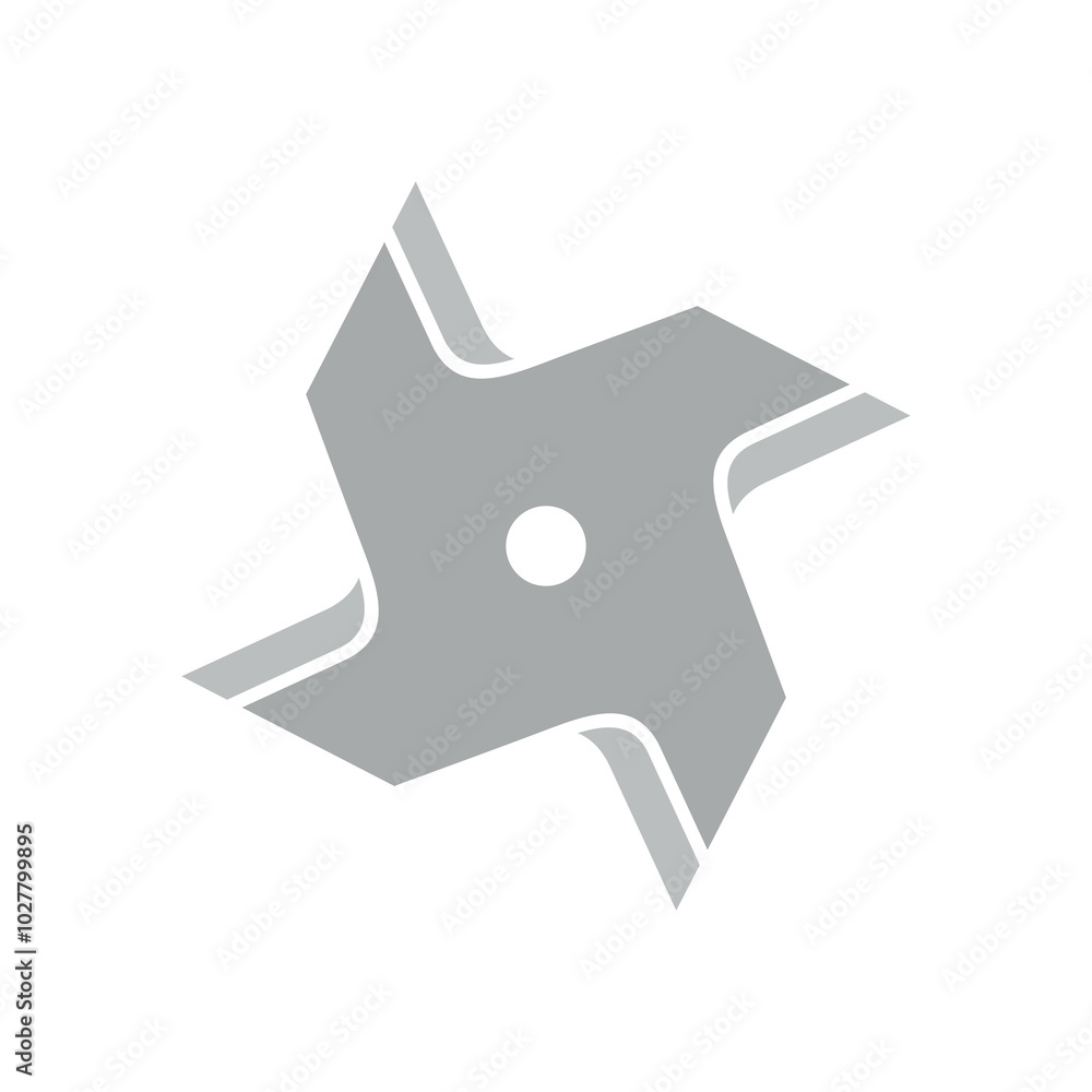 Meat grinder knife icon. Symbol of chopping, mincing or ground meat. Cutting knife with 4 blades. Ninja sprocket, throwing weapon. Part of a mechanical or electromechanical tool for chopping food. Meat grinder knife icon. Symbol of chopping, mincing or ground meat. Cutting knife with 4 blades. Ninja sprocket, throwing weapon. Part of a mechanical or electromechanical tool for chopping food.