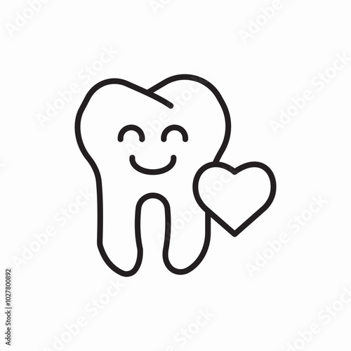 happy smiling tooth icon sign vector