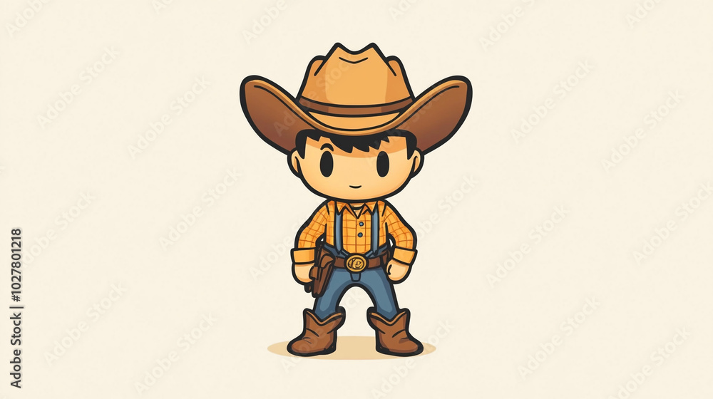 Cartoon Cowboy Character Illustration Western Design Cartoon Cowboy Character Illustration Western Design