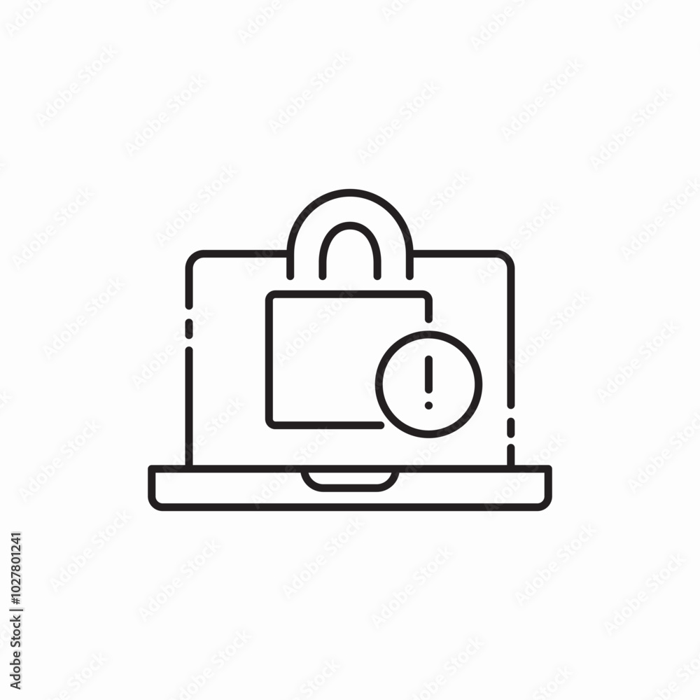 secured laptop icon sign vector secured laptop icon sign vector
