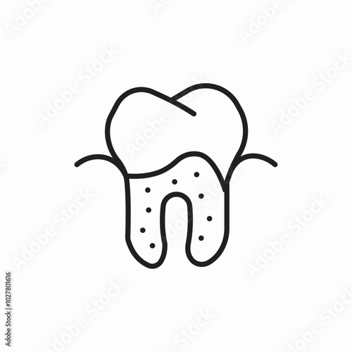 tooth decayed icon sign vector