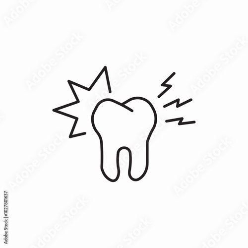 tooth pain icon sign vector