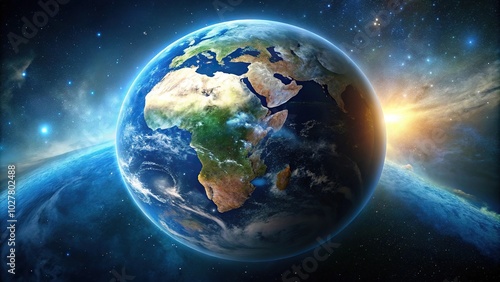 Fototapeta Naklejka Na Ścianę i Meble -  Extreme close-up of polluted planet earth viewed from outer space