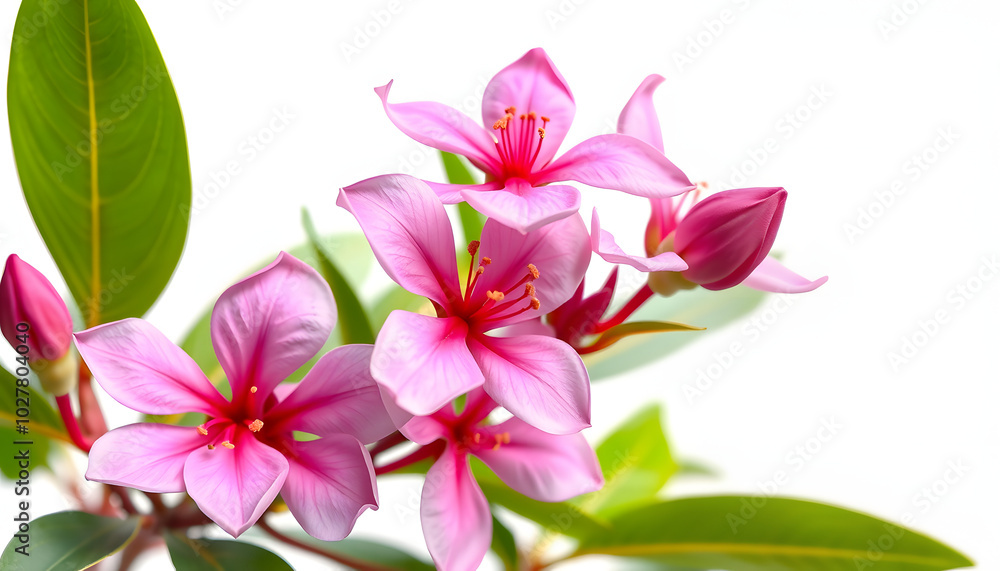 Nerium, oleander or rosebay with pink bud, flowers isolated on white background isolated with white highlights, png Nerium, oleander or rosebay with pink bud, flowers isolated on white background isolated with white highlights, png