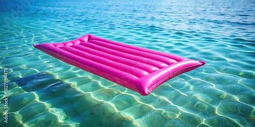 Extreme close-up of pink inflatable mattress floating on water surface