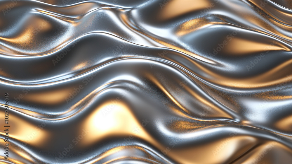 Golden waves on abstract 3D background Golden waves on abstract 3D background