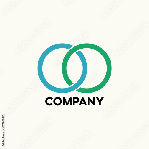 Two circles logo design and related company editable vector image