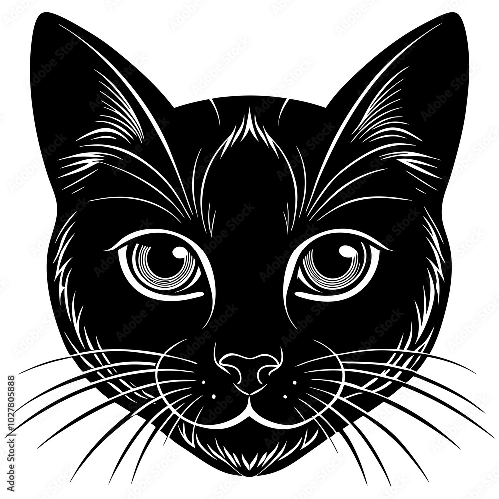 Obraz premium black and white cat