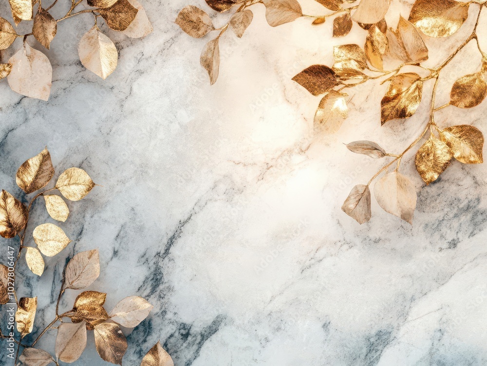 elegant marble background adorned with intricate gold leaf patterns, creating a luxurious atmosphere, perfect for a sophisticated setting elegant marble background adorned with intricate gold leaf patterns, creating a luxurious atmosphere, perfect for a sophisticated setting