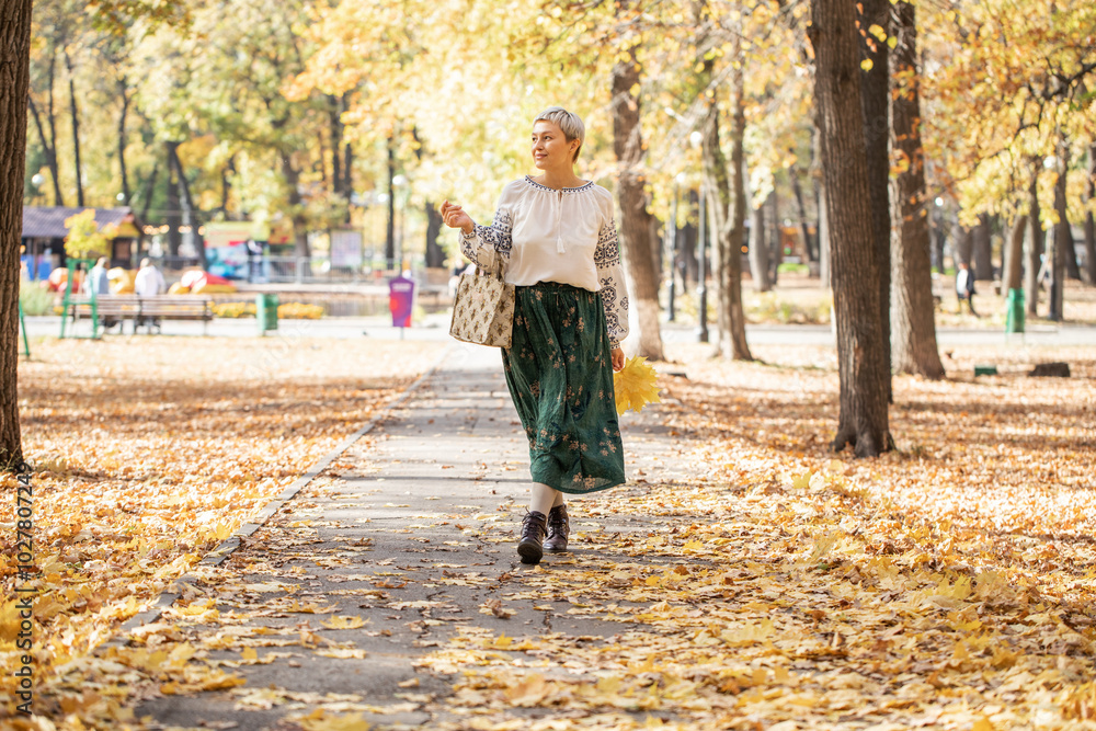 Autumn portrait of a young beautiful blonde woman Autumn portrait of a young beautiful blonde woman