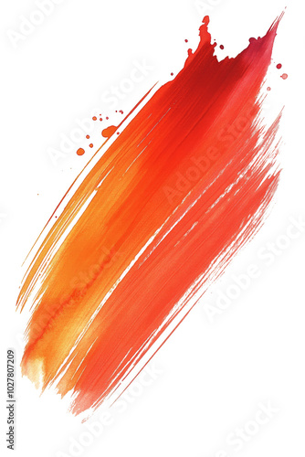 Vibrant orange and red brush strokes creating dynamic texture on a white canvas