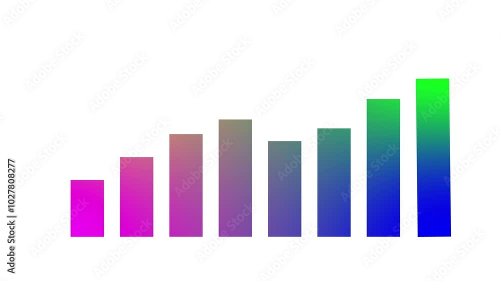 Business graph animation by 4 colored on white background. Business graph animation by 4 colored on white background.