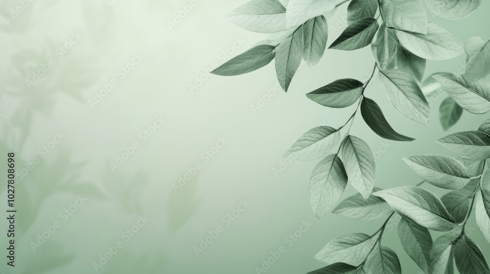 Green background with subtle leaf patterns, providing a nature-inspired backdrop for various uses Green background with subtle leaf patterns, providing a nature-inspired backdrop for various uses