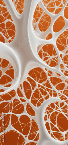 Phone wallpaper of orange connections and virtual waves | Good for artificial intelligence visualizations | Web and Network art photo