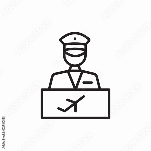 customs officer icon sign vector