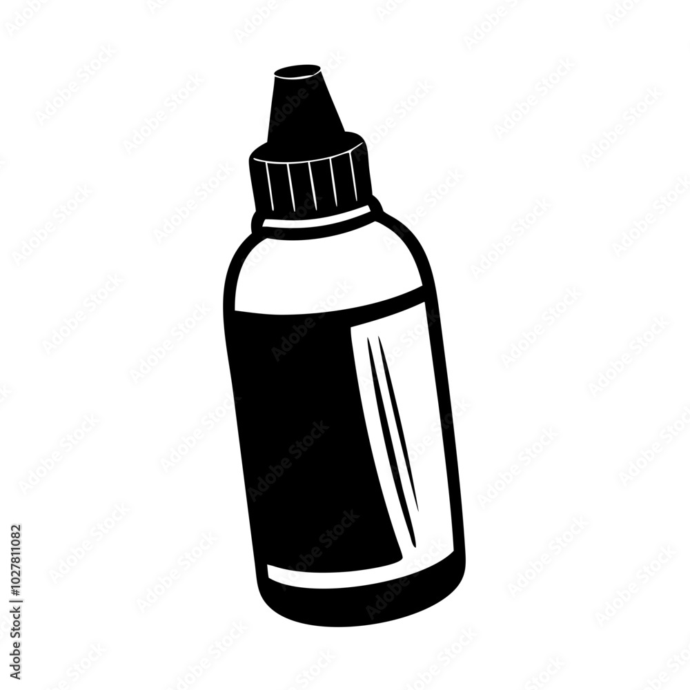 Primer bottle with nozzle on a white background, adhesive product design Primer bottle with nozzle on a white background, adhesive product design