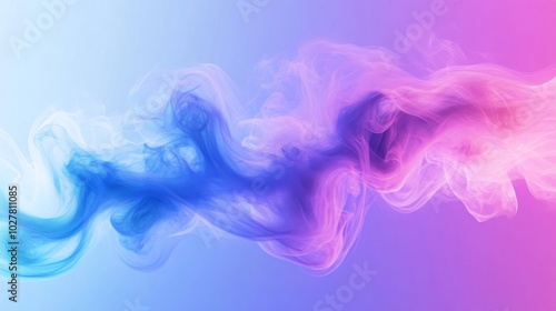 Abstract Swirling Blue and Pink Smoke or Vapor on a Gradient Background