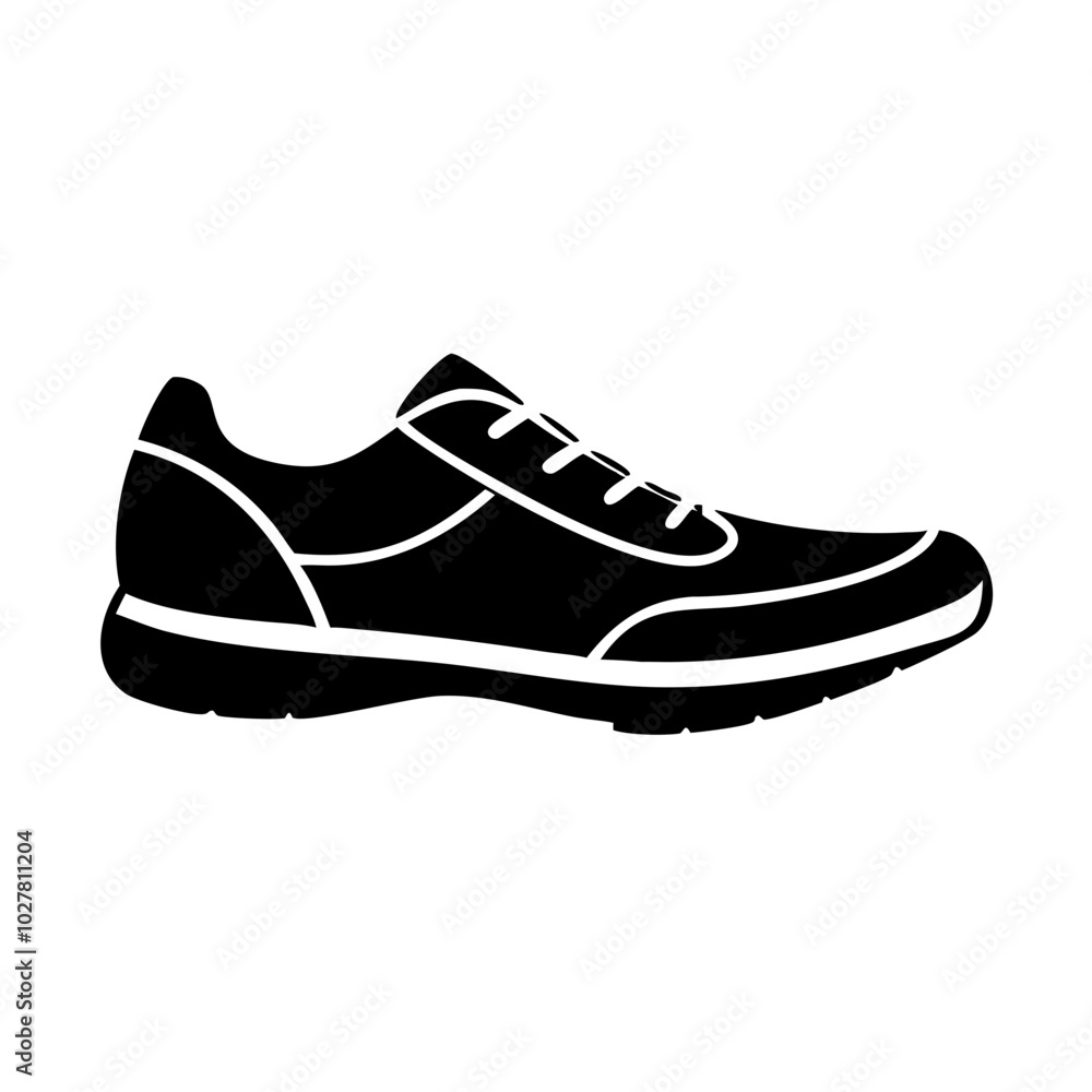 Sporty lace-up athletic shoes on a white background, activewear design Sporty lace-up athletic shoes on a white background, activewear design