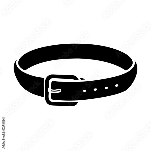 Belt with buckle in minimalist design and black and white tones