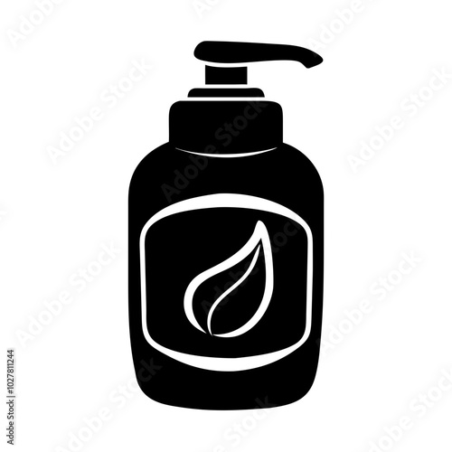 Liquid soap dispenser with eco-friendly design in black and white tones