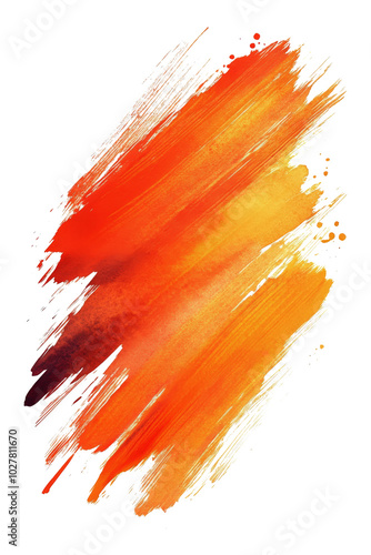 Vibrant orange and red brush strokes creating dynamic texture on a white canvas