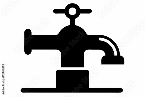  Faucet icon vector, Water Faucet or tap icon, Kitchen water faucet symbol vector 