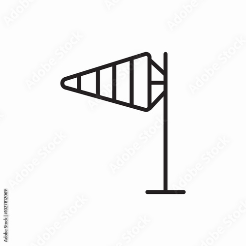 windsock opened icon sign vector