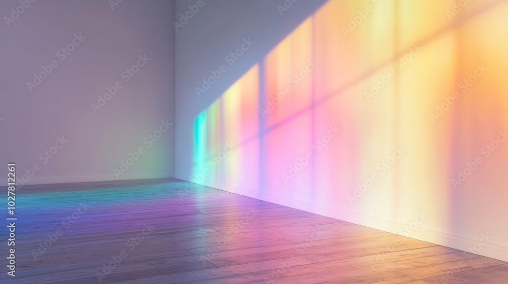Pastel Rainbow Light Reflecting on a Room Corner Pastel Rainbow Light Reflecting on a Room Corner