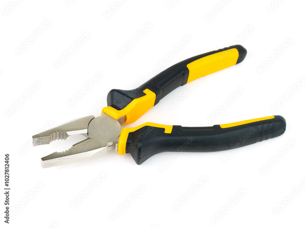 Vibrant pliers for DIY on white background Vibrant pliers for DIY on white background