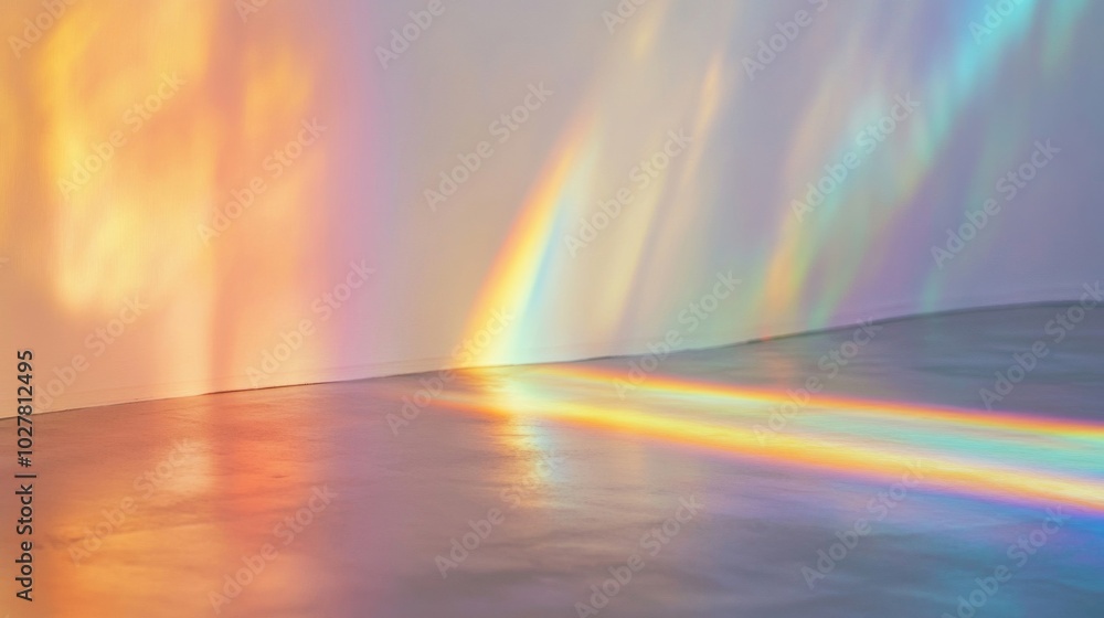 Rainbow Light Streaks Reflecting on a Floor Rainbow Light Streaks Reflecting on a Floor
