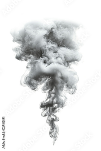 Swirling white smoke ascending against a bright background creating an abstra...