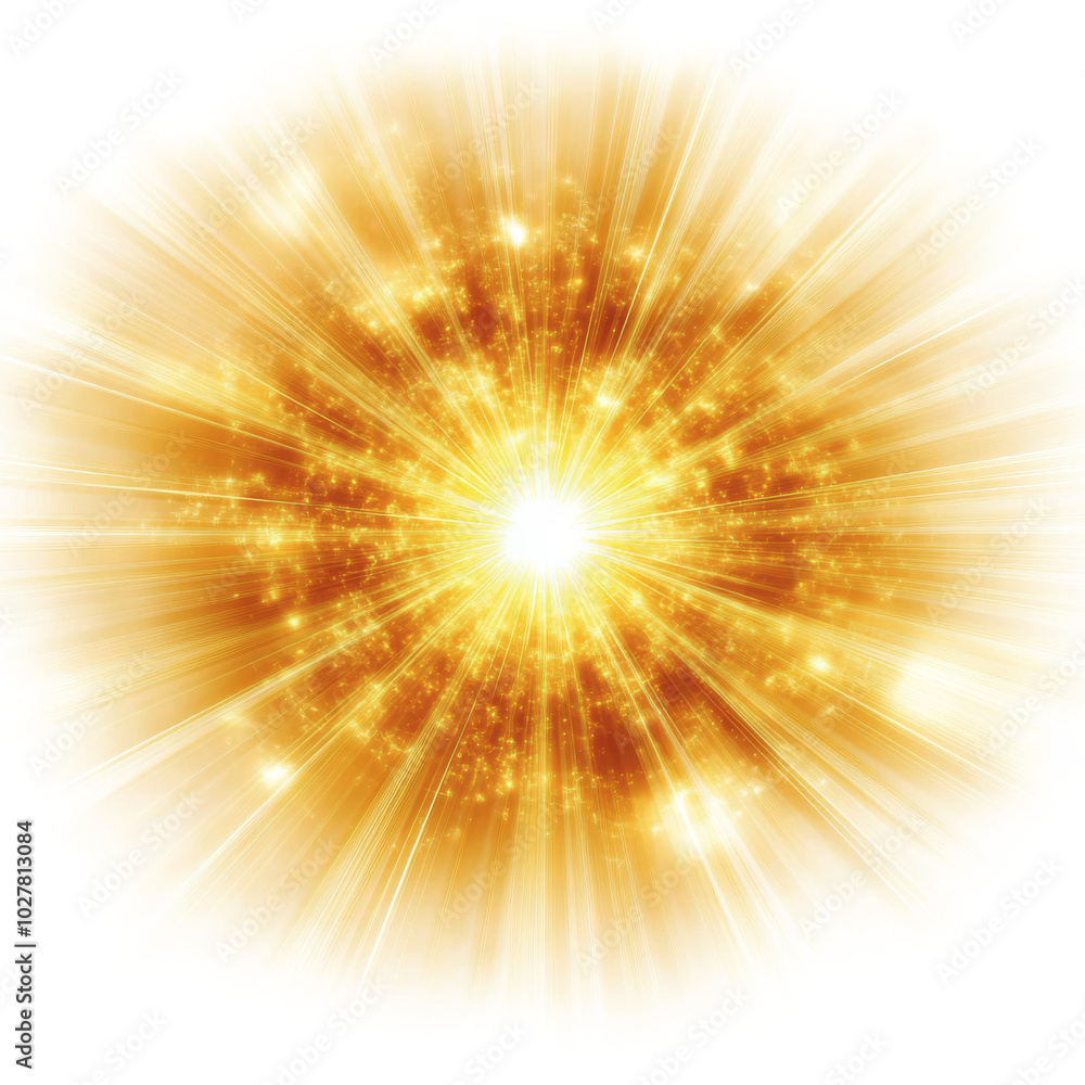 Bright golden burst of light radiating from the center, creating a warm and vibrant atmosphere Bright golden burst of light radiating from the center, creating a warm and vibrant atmosphere